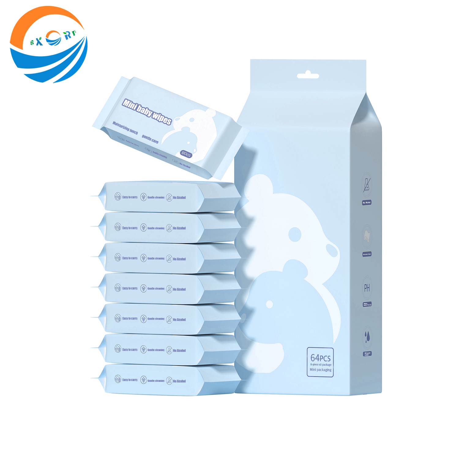 Eco-Friendly Unscented Flushable Baby Wipes